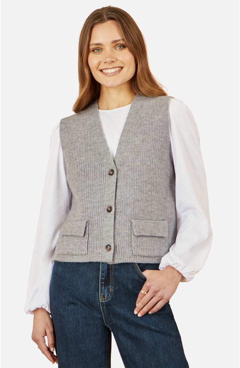 Yumi Knitted Pullover Waistcoat, Main, color, Grey