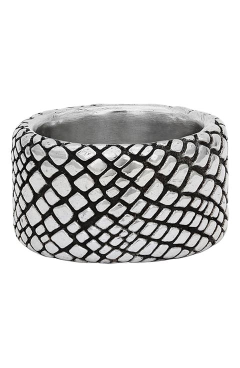Men's Snakeskin Texture Band Ring