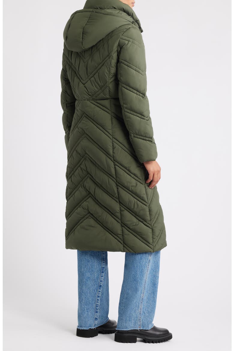Longline Hooded Puffer Jacket, Alternate, color, OLIVE