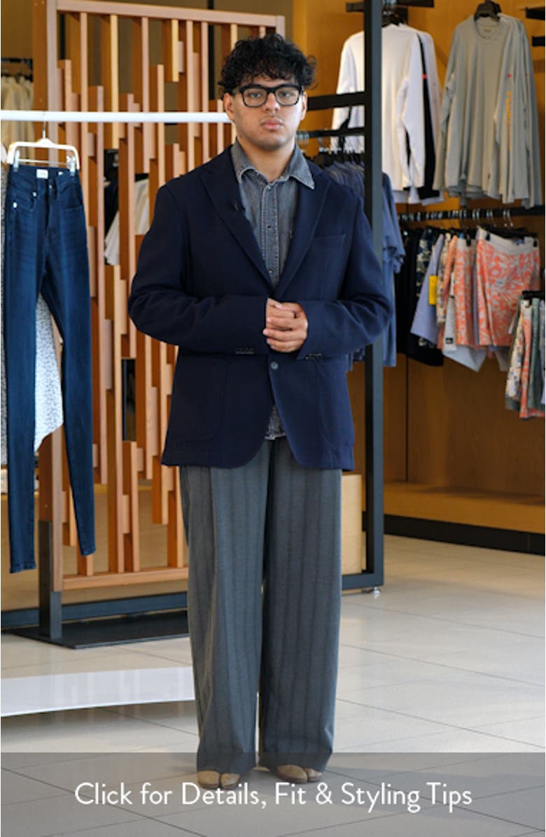 Hanry Slim Fit Navy Stretch Wool & Cotton Sport Coat, sales video thumbnail