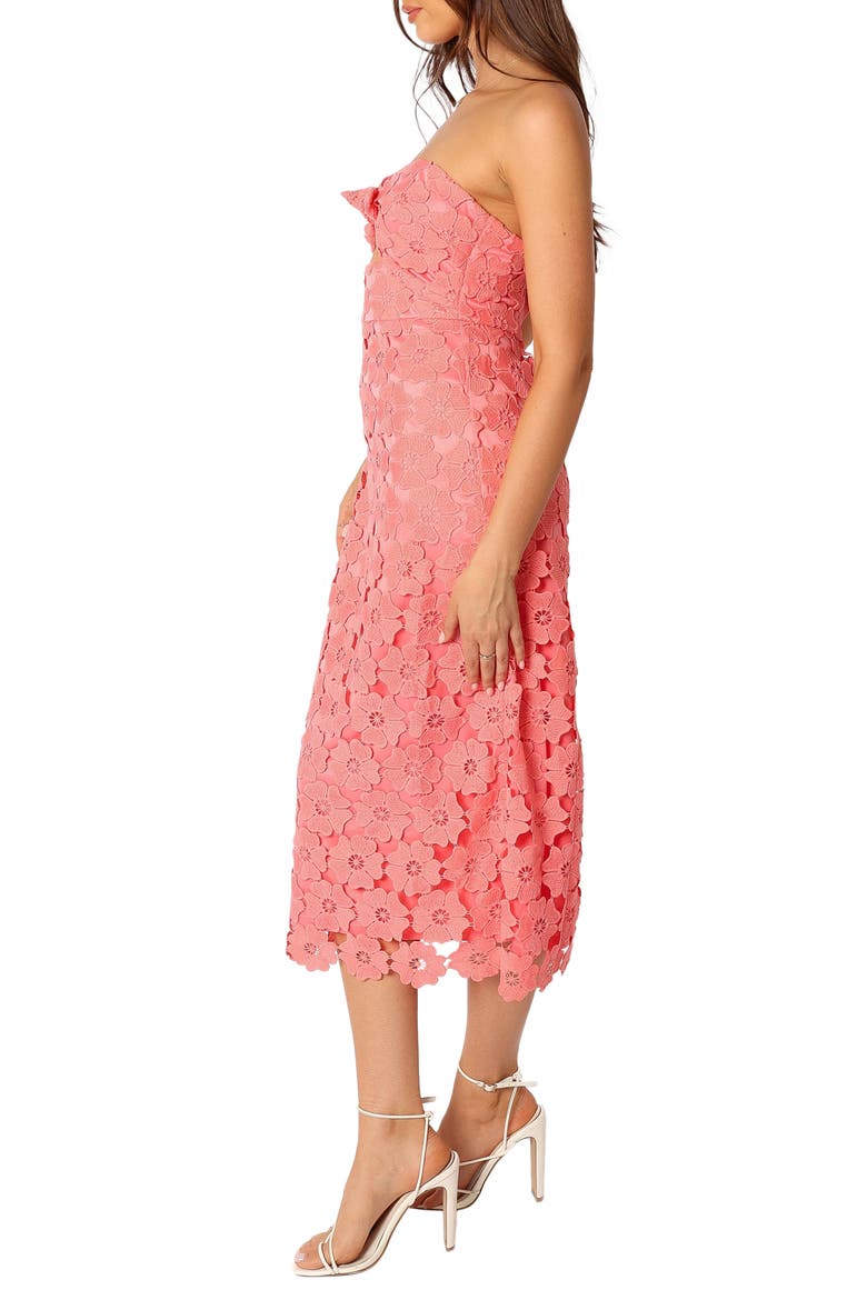 Tyler Lace Strapless Maxi Dress, Alternate, color, WATERMELON