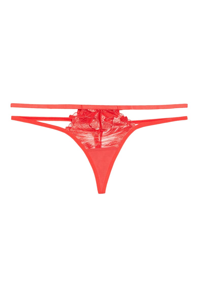 Colette Embroidered Thong, Alternate, color, TOMATO RED