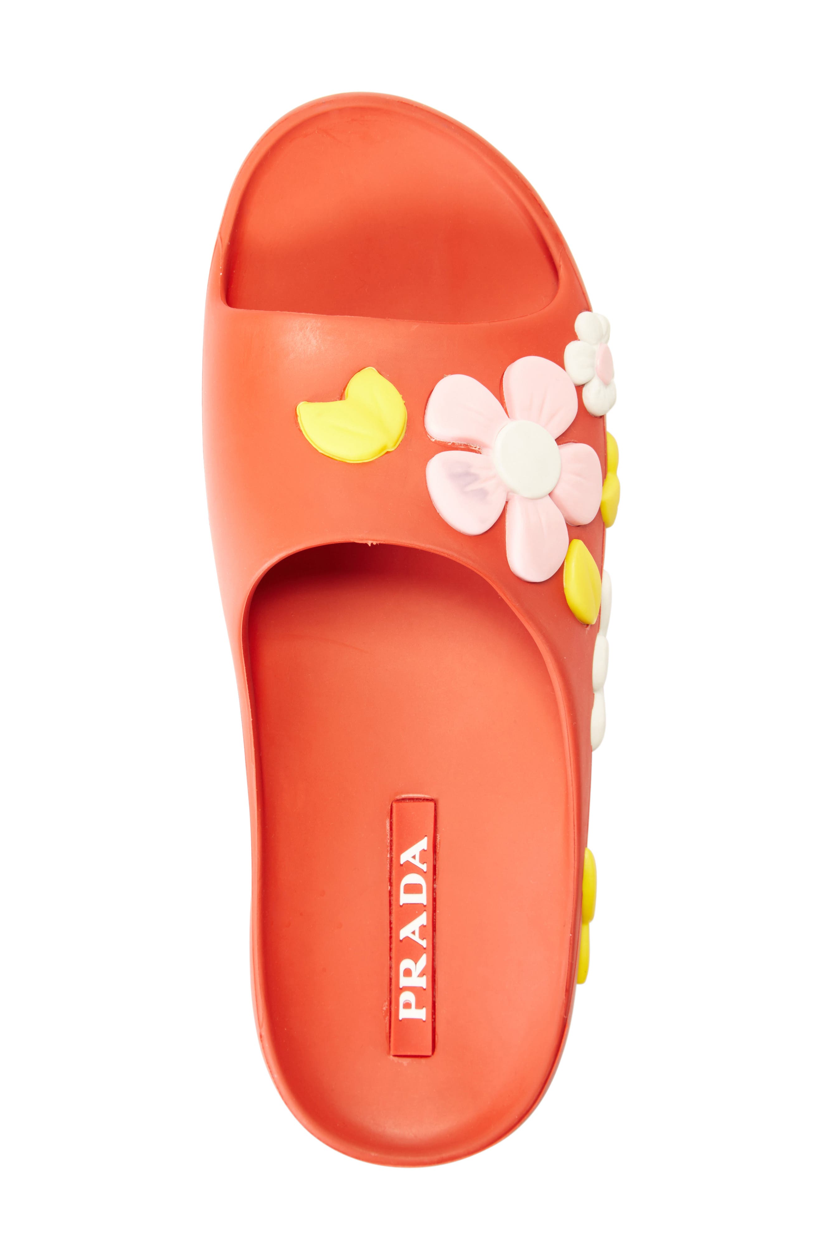 Floral Slide Sandal, Alternate, color, RED FLORAL