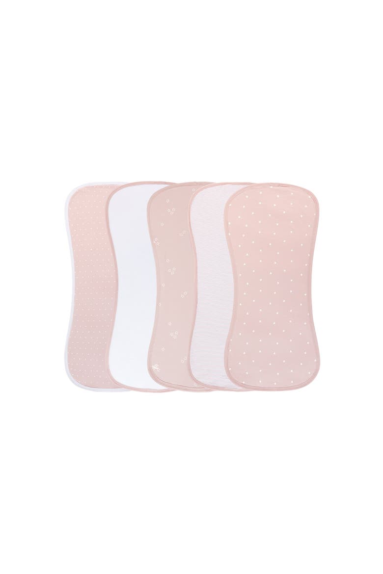 Baby Burp Cloths Reversible 5 Piece Set, Main, color, Pink Tulip