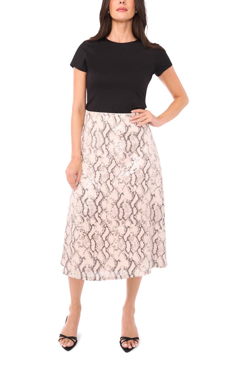 Vince Camuto Bias Cut Midi Skirt, Alternate, color, New Ivory