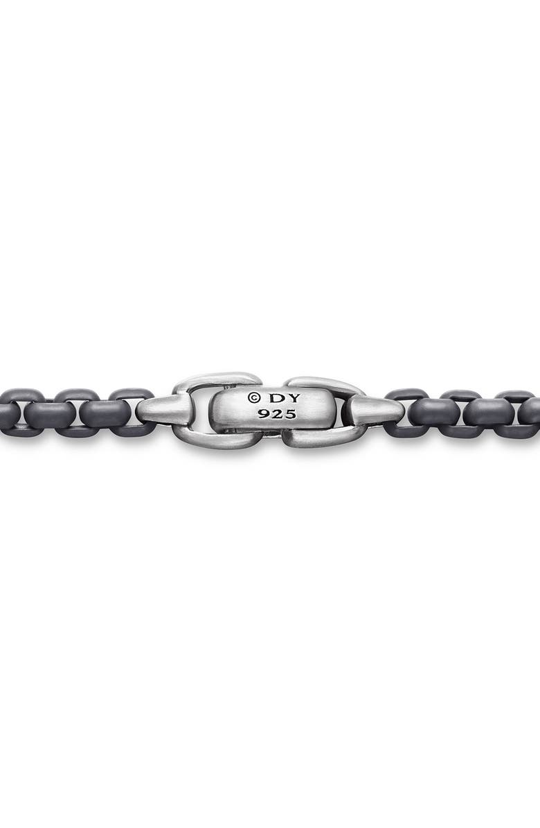 David Yurman Men's Box Chain Necklace in Sterling Silver with Grey Stainless Steel, 4mm, Alternate, color, 