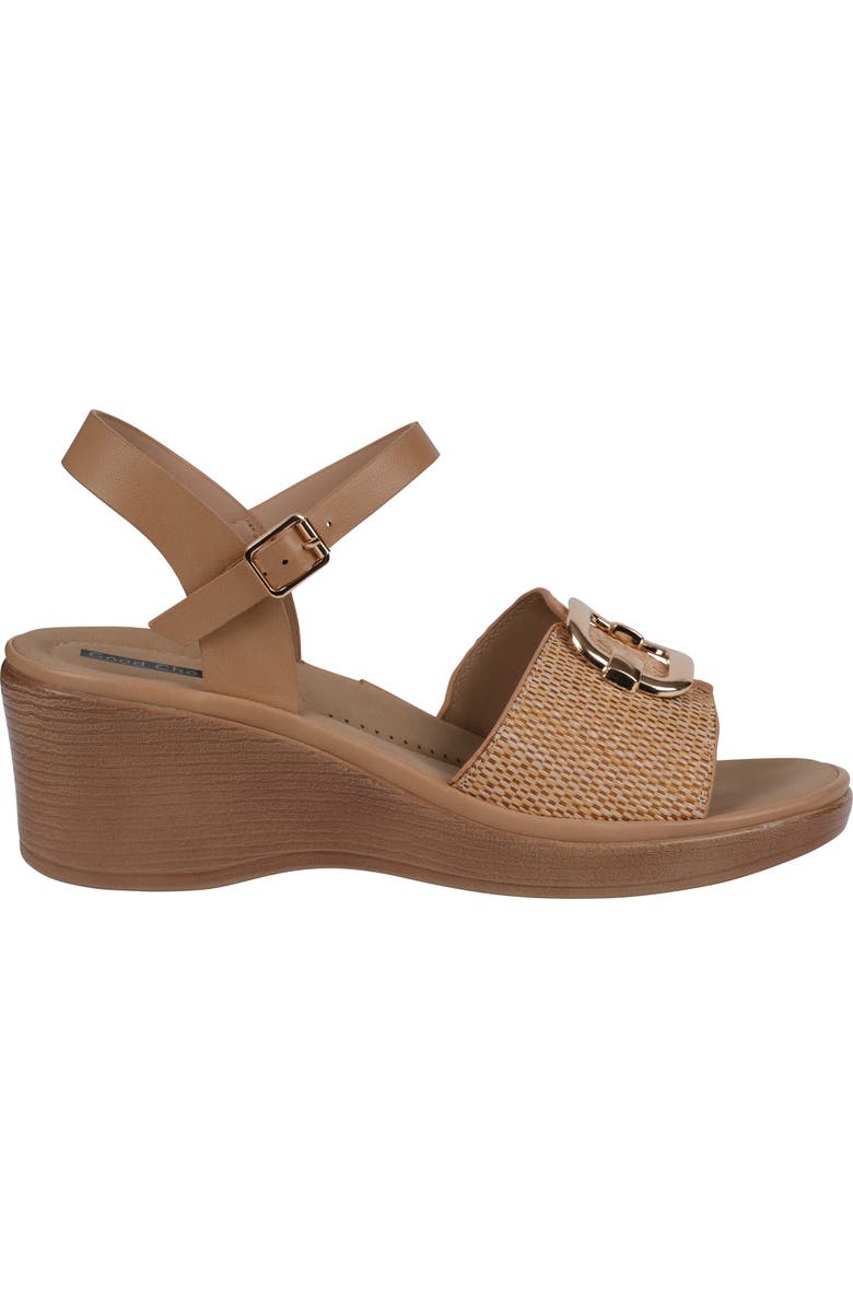 GC SHOES Fia Buckle Wedge Sandal, Alternate, color, Natural