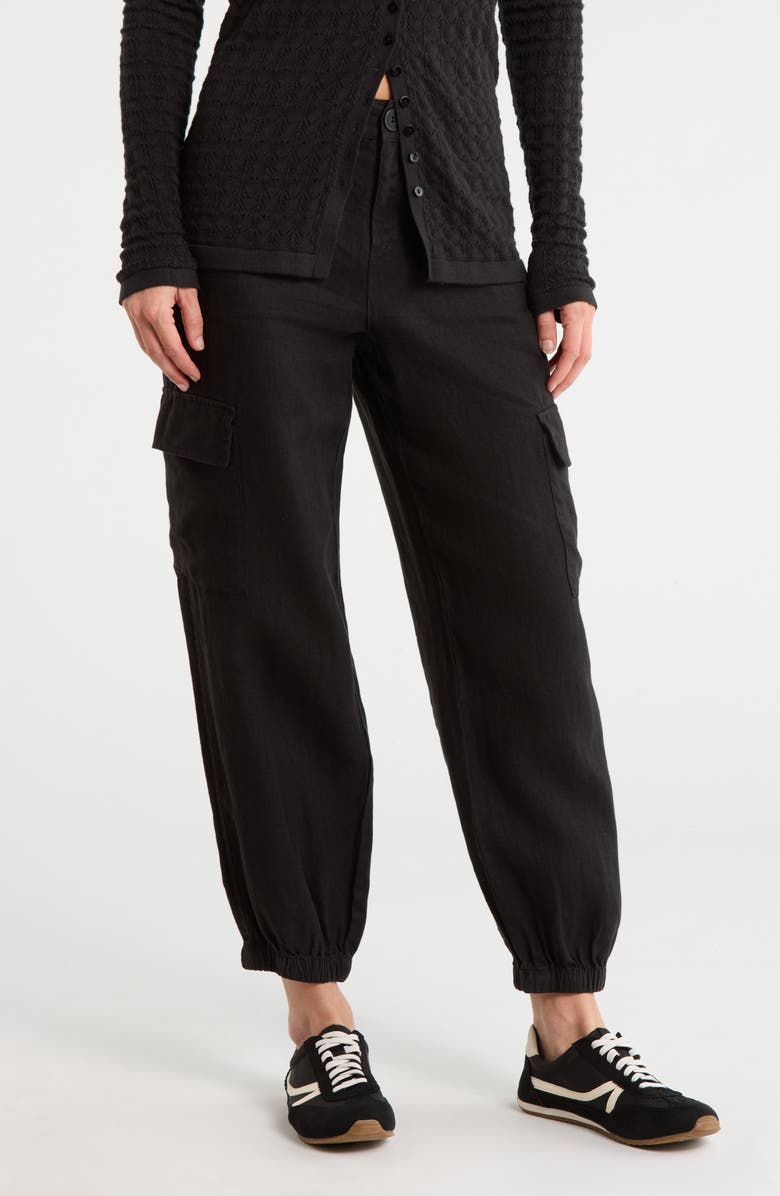 Sanctuary Take Over Linen Joggers, Main, color, Black