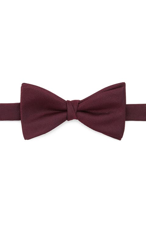 Solid Twill Pre-Tied Bow Tie