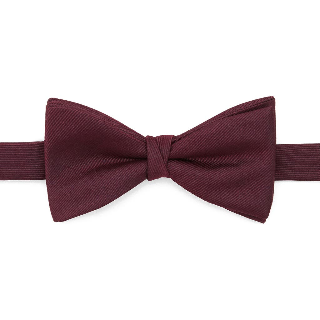 Mango Solid Twill Pre-tied Bow Tie In Burgundy