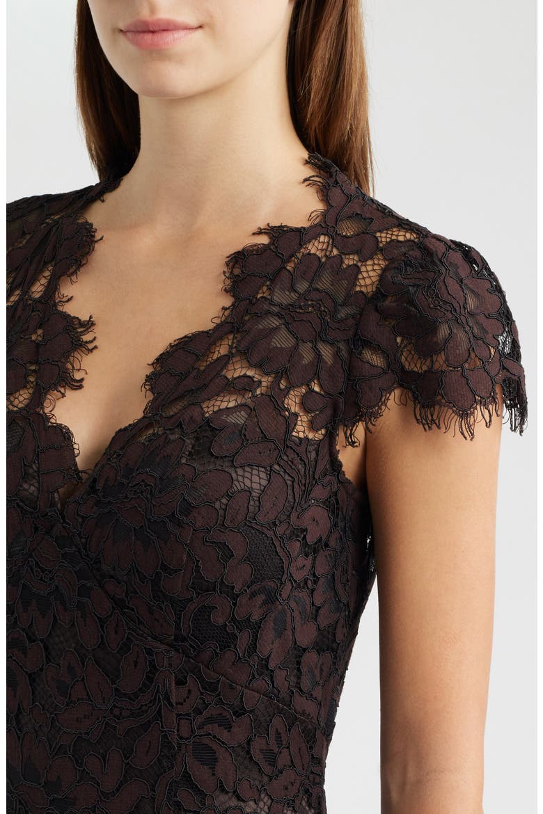 Illusion Yoke Lace Trumpet Gown, Alternate, color, CHC