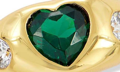 Savvy Cie Jewels Bezel Set Cz Dome Ring In Gold