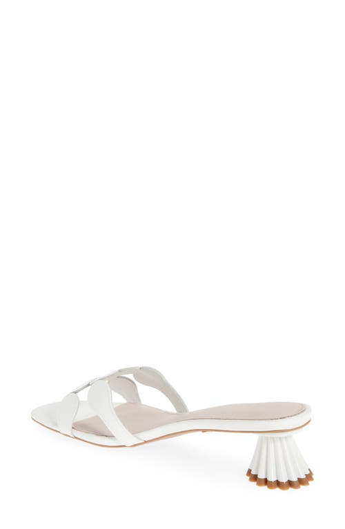 Cecelia New York Bunny Slide Sandal In White Patent