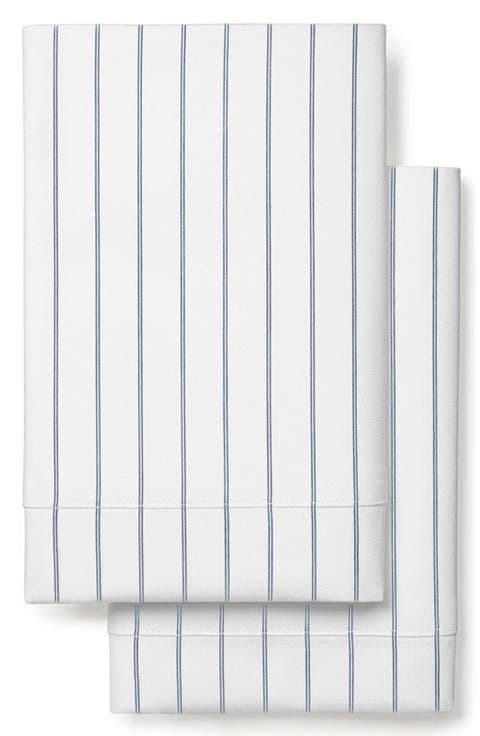 Simple Stripe Set of 2 Organic Cotton Percale Pillowcases