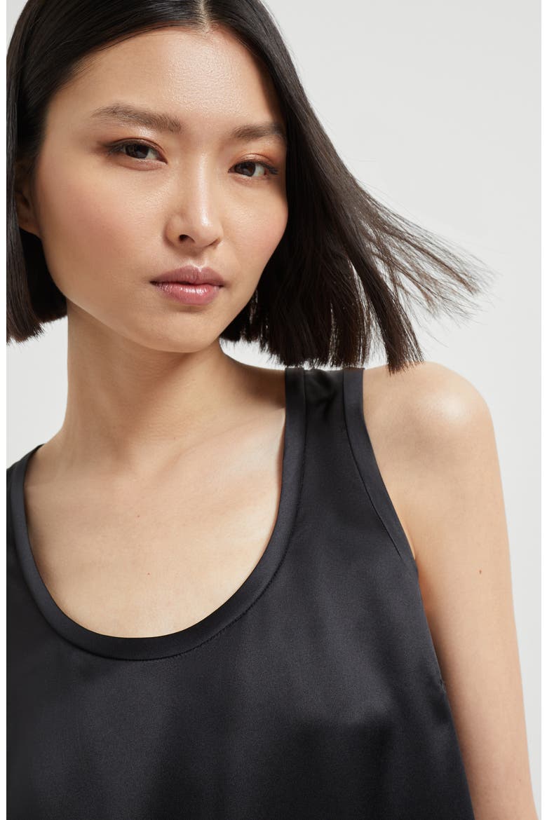 Satin top, Alternate, color, Black