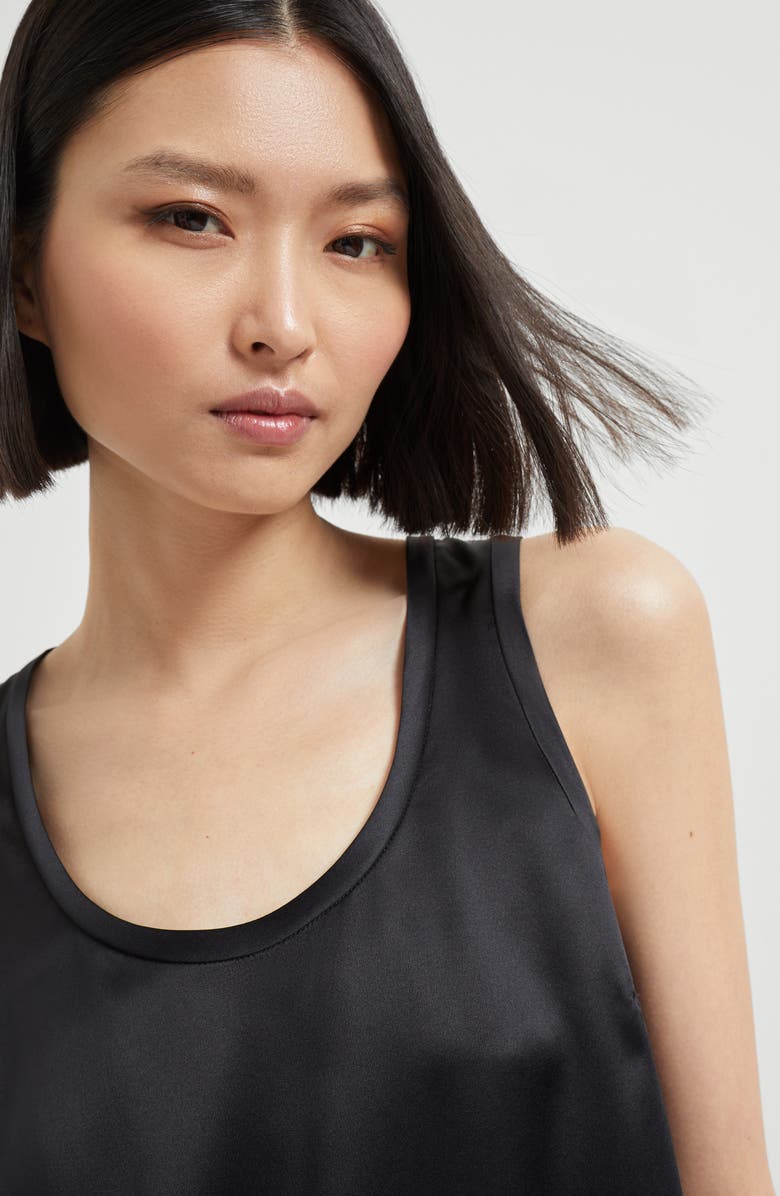 Brunello Cucinelli Satin top, Alternate, color, Black