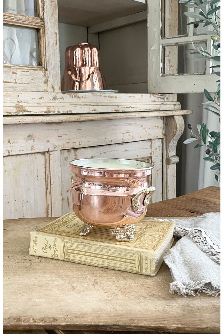 Vintage French Inspired Grapefruit Mint Jardinière Candle, Alternate, color, Copper