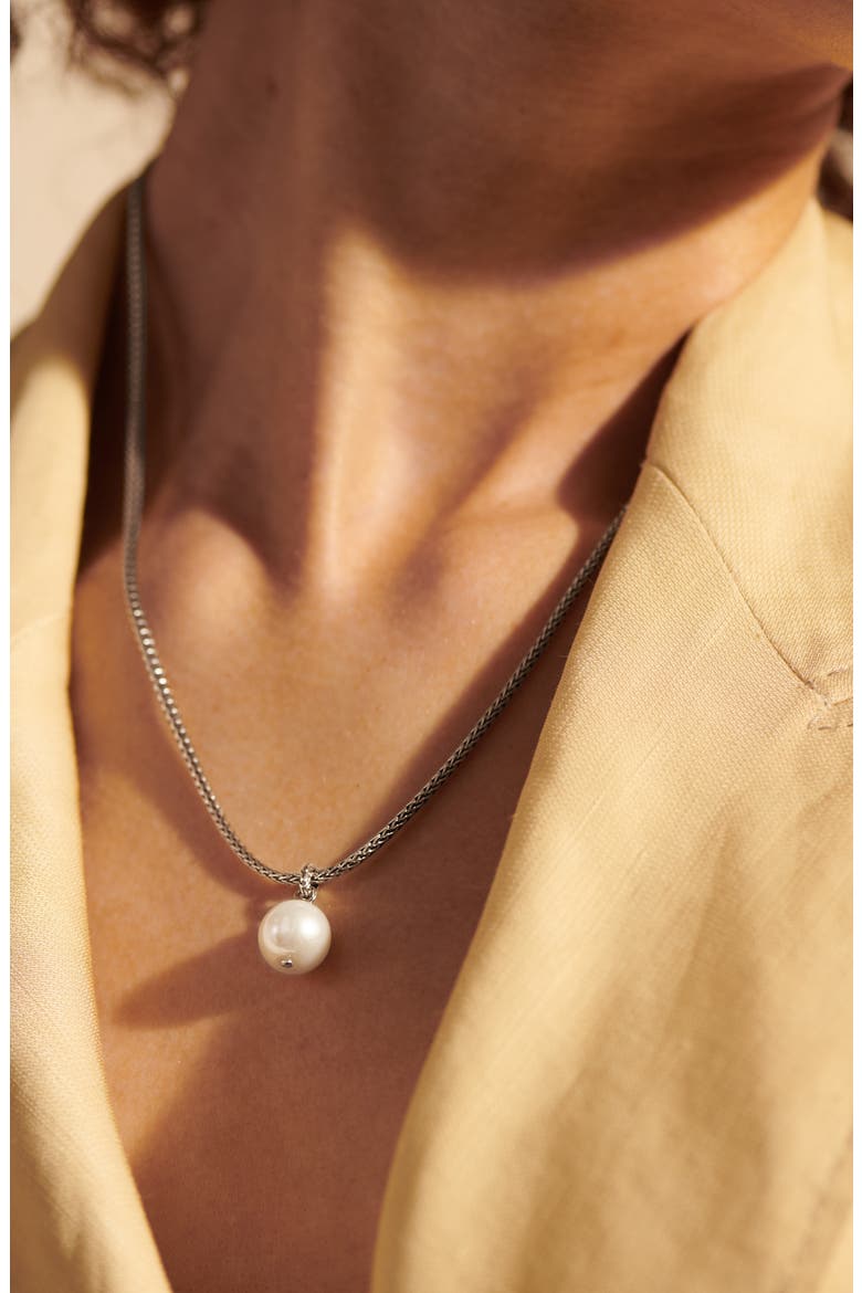 Classic Chain Freshwater Pearl Pendant Necklace, Alternate, color, SILVER