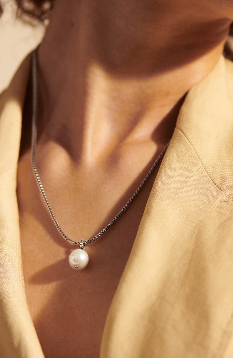 John Hardy Classic Chain Freshwater Pearl Pendant Necklace, Alternate, color, 