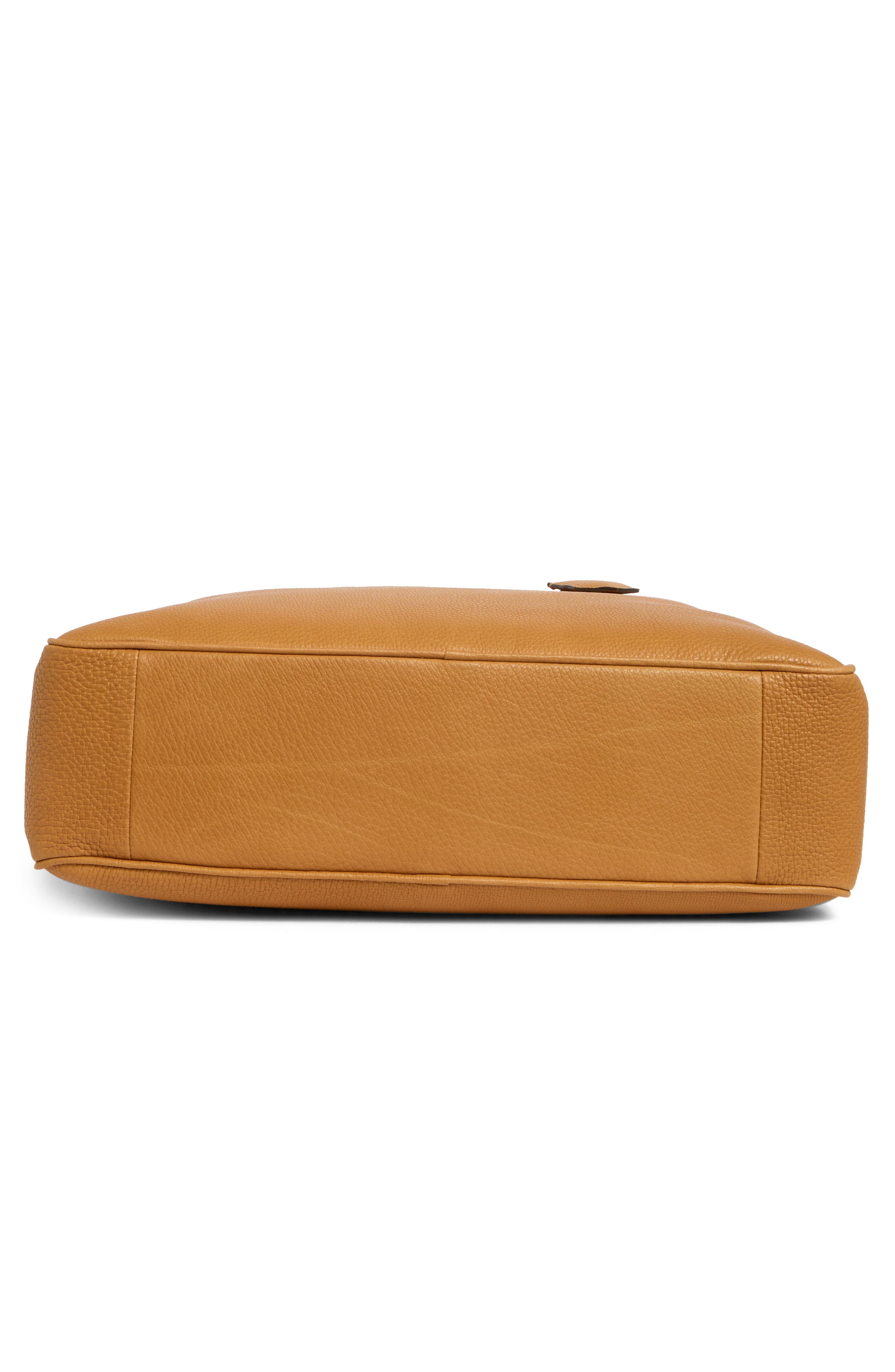 Longchamp Large Leather Briefcase, Alternate, color, Natural