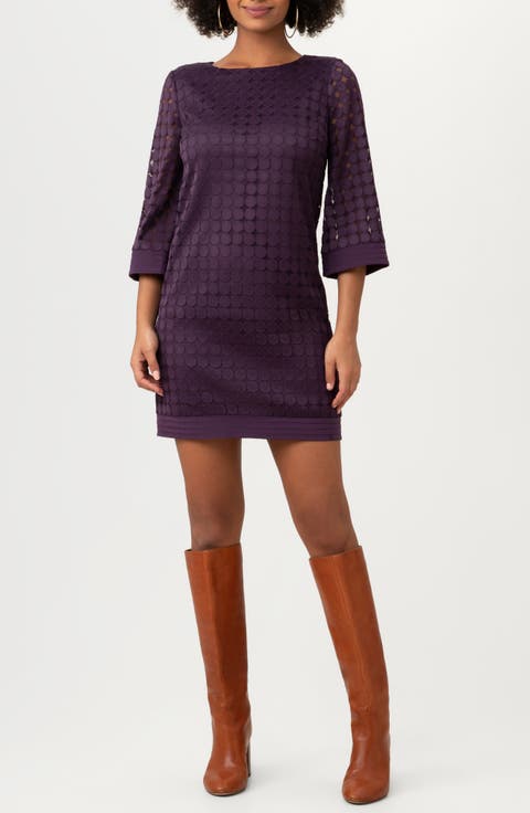 Jenica Three-Quarter Sleeve Shift Dress