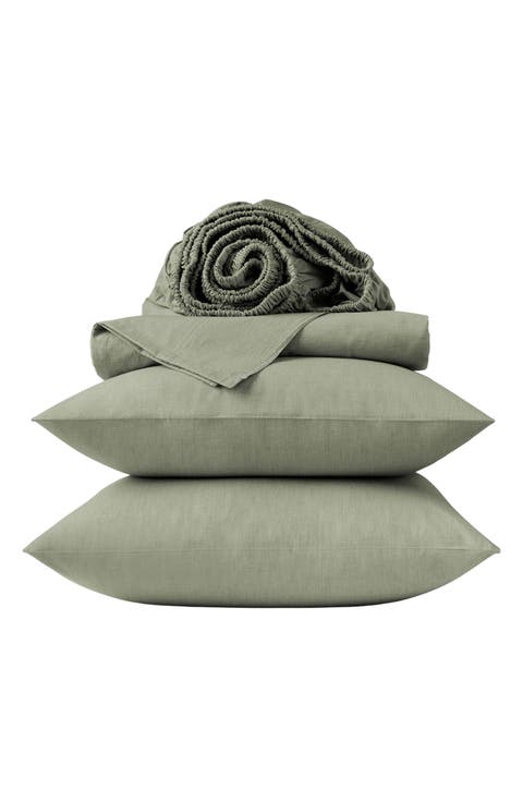 Crinkled Organic Cotton Percale Sheet Set