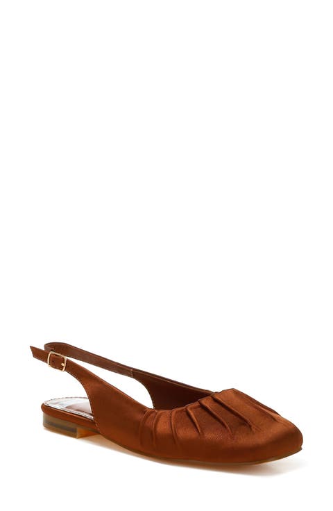 Cheeni Satin Slingback Flat (Women)
