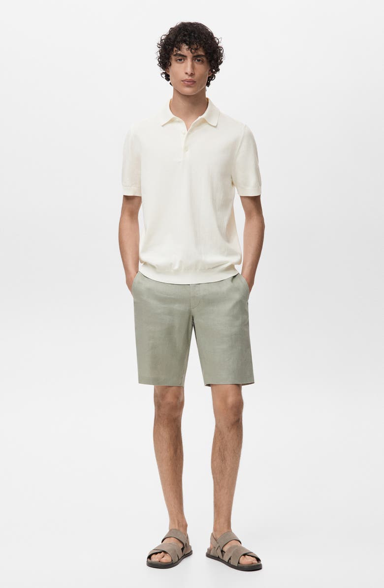 MANGO Solid Cotton Polo Sweater, Alternate, color, Off White