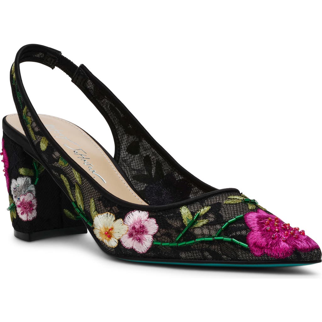 Betsey Johnson Lira Pointed Toe Slingback Pump In Multi