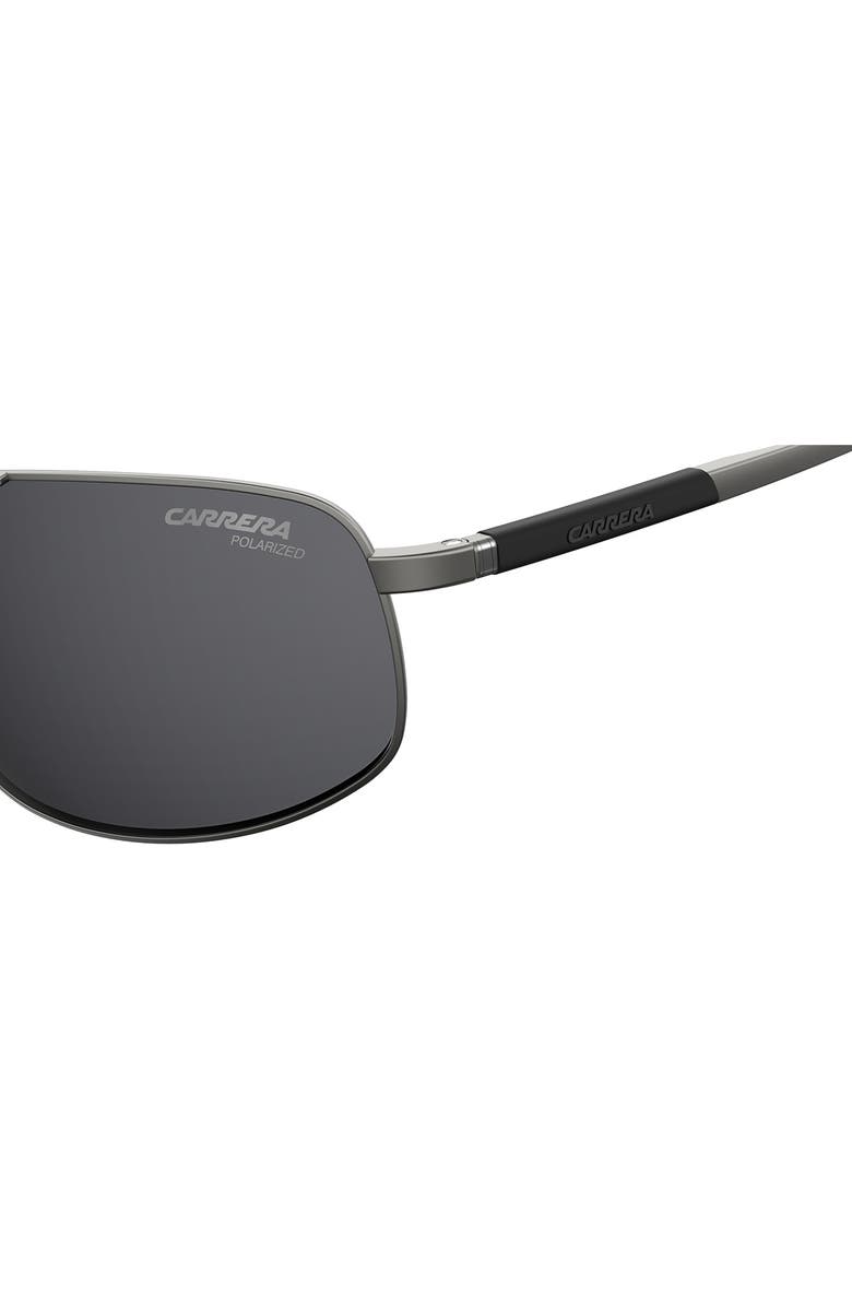 Carrera Eyewear 8036/S 62mm Polarized Rectangular Aviator Sunglasses, Alternate, color, Matte Dark Ruthenium