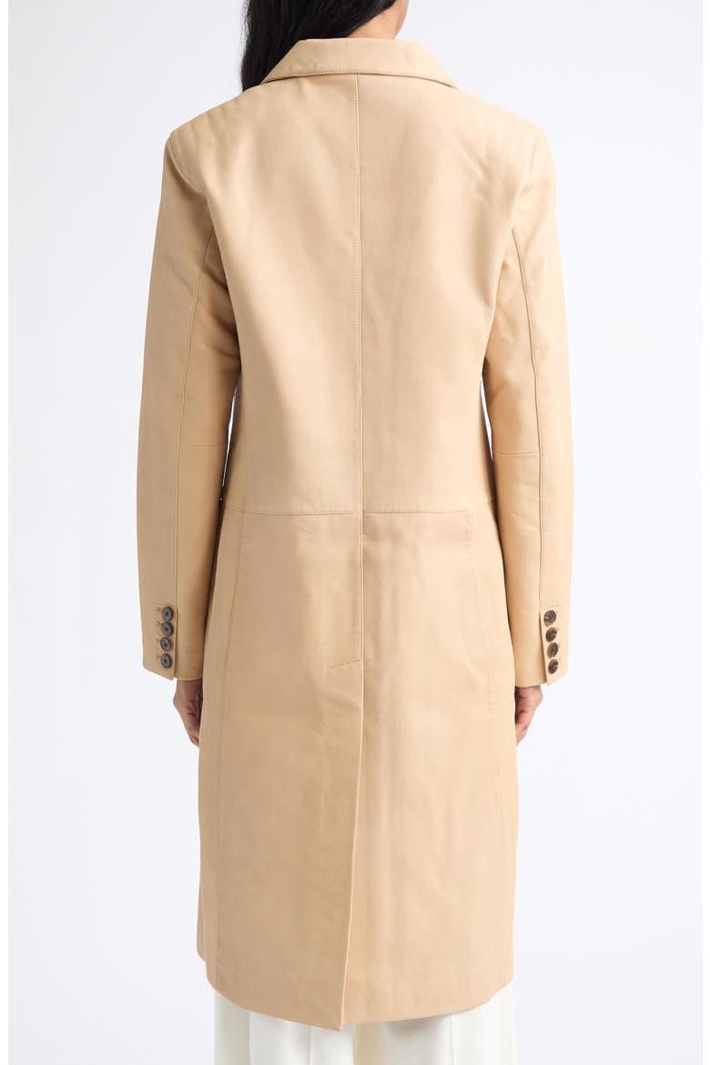 Wyatt Longline Leather Coat, Alternate, color, CASHEW