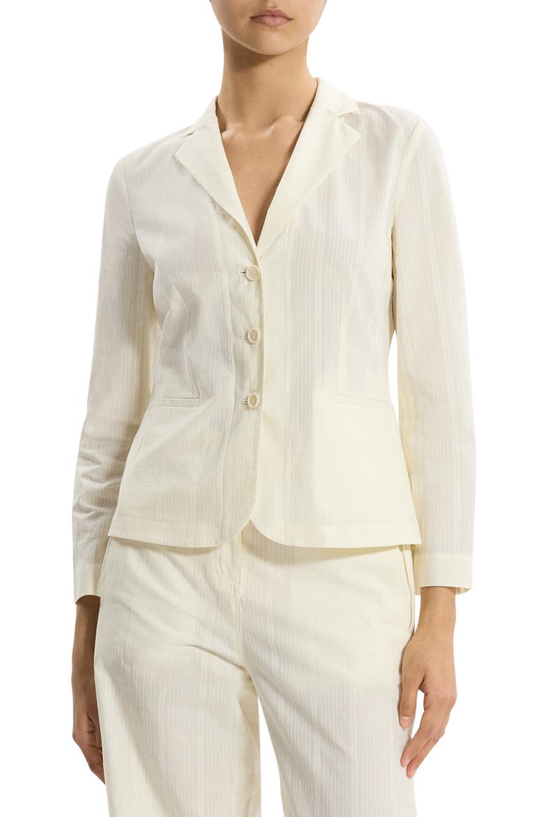 Shrunken Organic Cotton Blazer, Main, color, IVORY