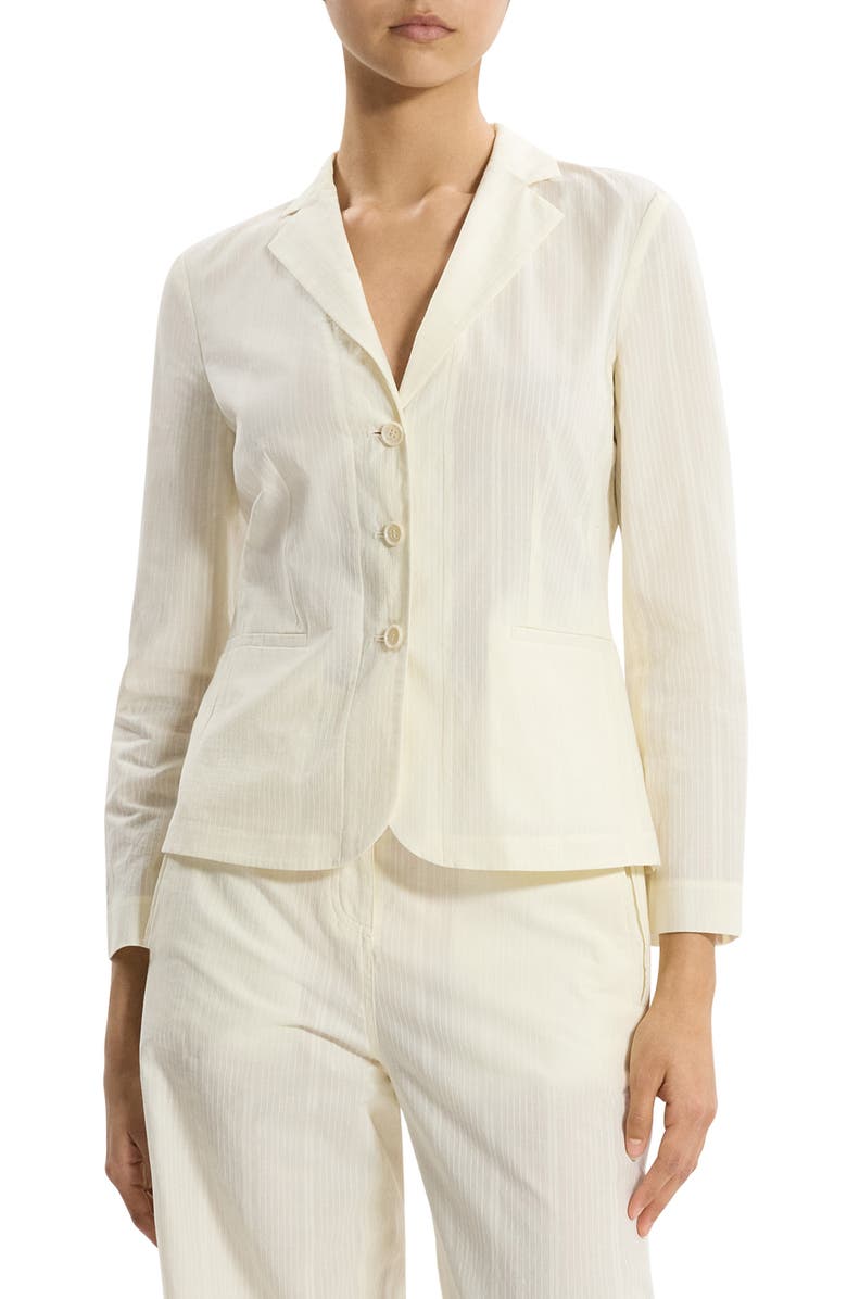 Theory Shrunken Organic Cotton Blazer, Main, color, 