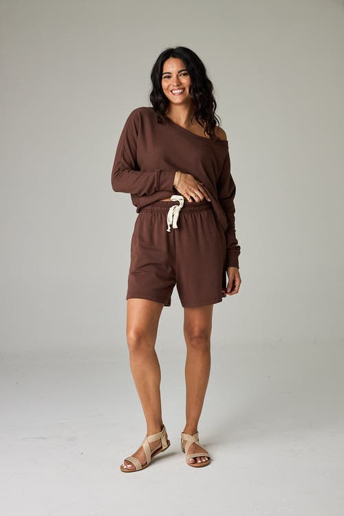 Eavolu Baikal Eco-luxe Fleece Short In Brown