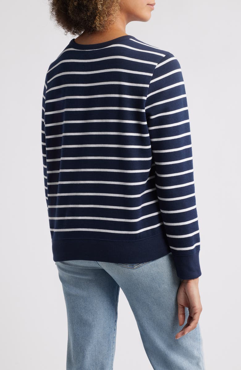 Caslon<sup>®</sup> Stripe Cotton Graphic Sweatshirt, Alternate, color, 