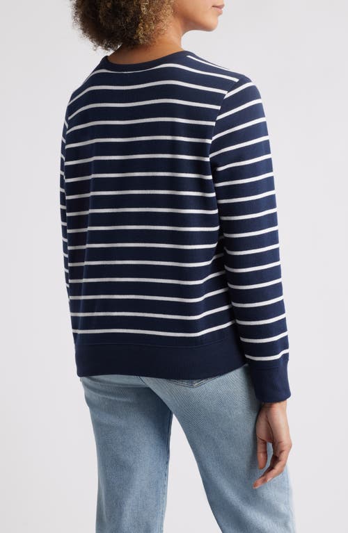 CASLONR CASLON(R) STRIPE COTTON GRAPHIC SWEATSHIRT