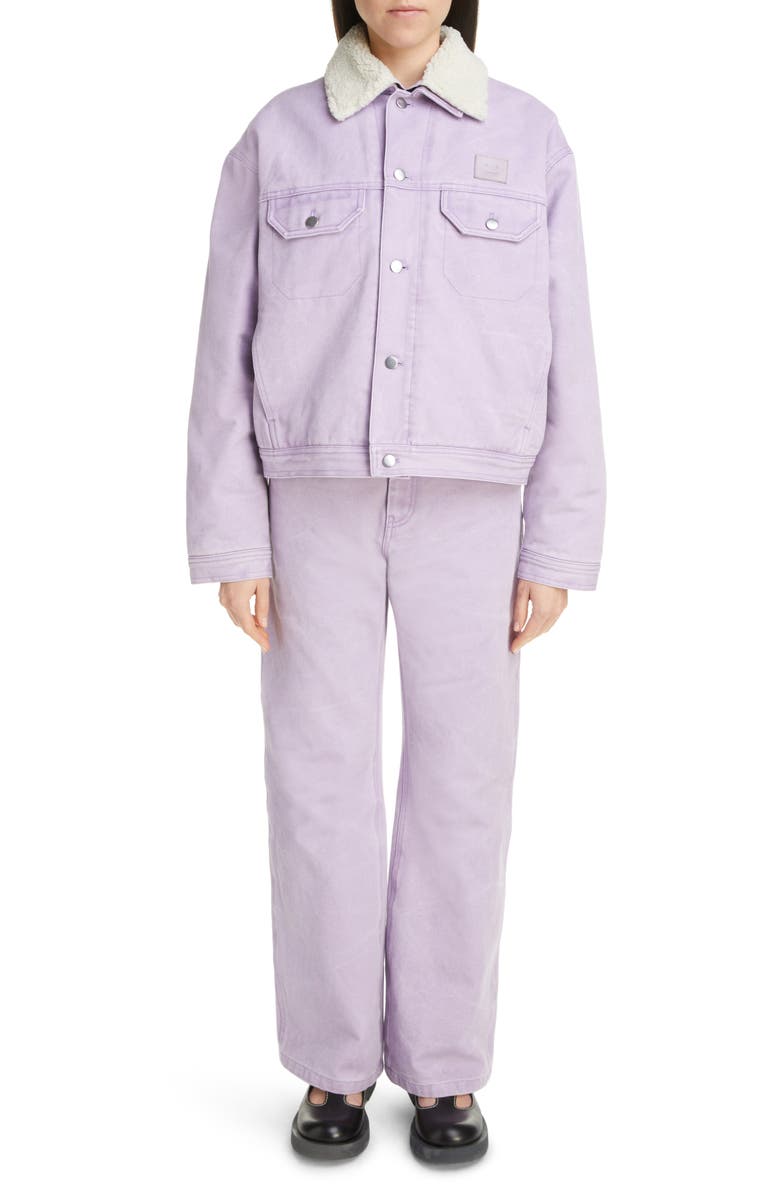 Acne Studios Orsan Face Padded Canvas Trucker Jacket, Alternate, color, 