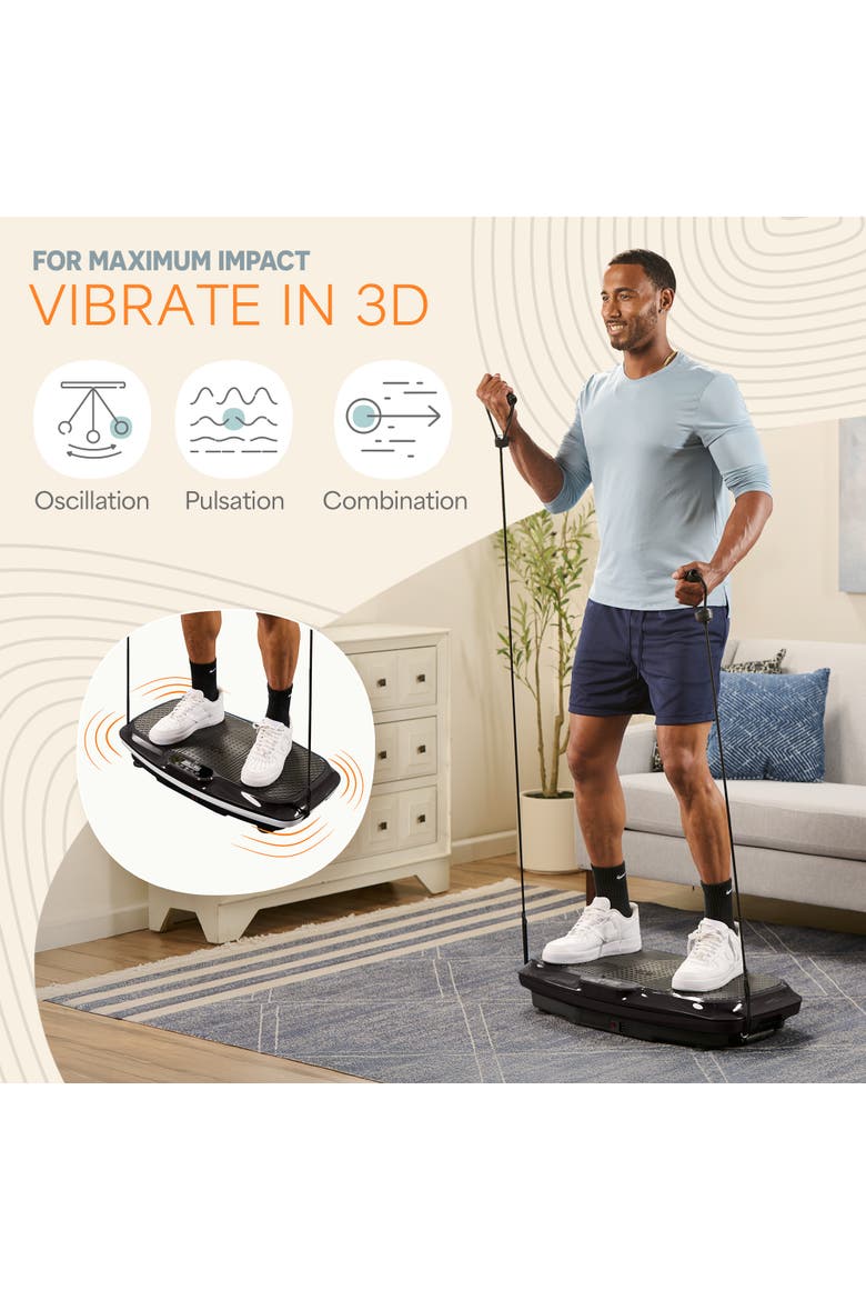 Turbo 3D Vibration Plate Exercise Machine with Magnetic Acupoints, Alternate, color, Black