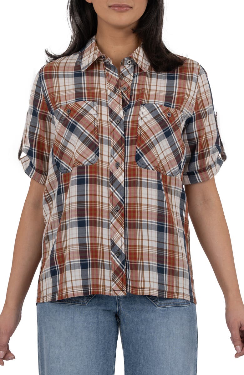 KUT from the Kloth Wynn Woven Plaid Shirt, Main, color,