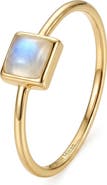 st. Moran 14k Yellow Gold Plated Square Moonstone Ring