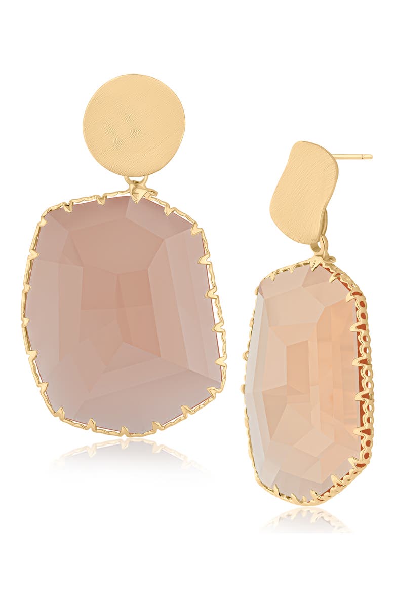 Faceted Glass Drop Earrings (Nordstrom Exclusive), Main, color, BROWN/ GOLD