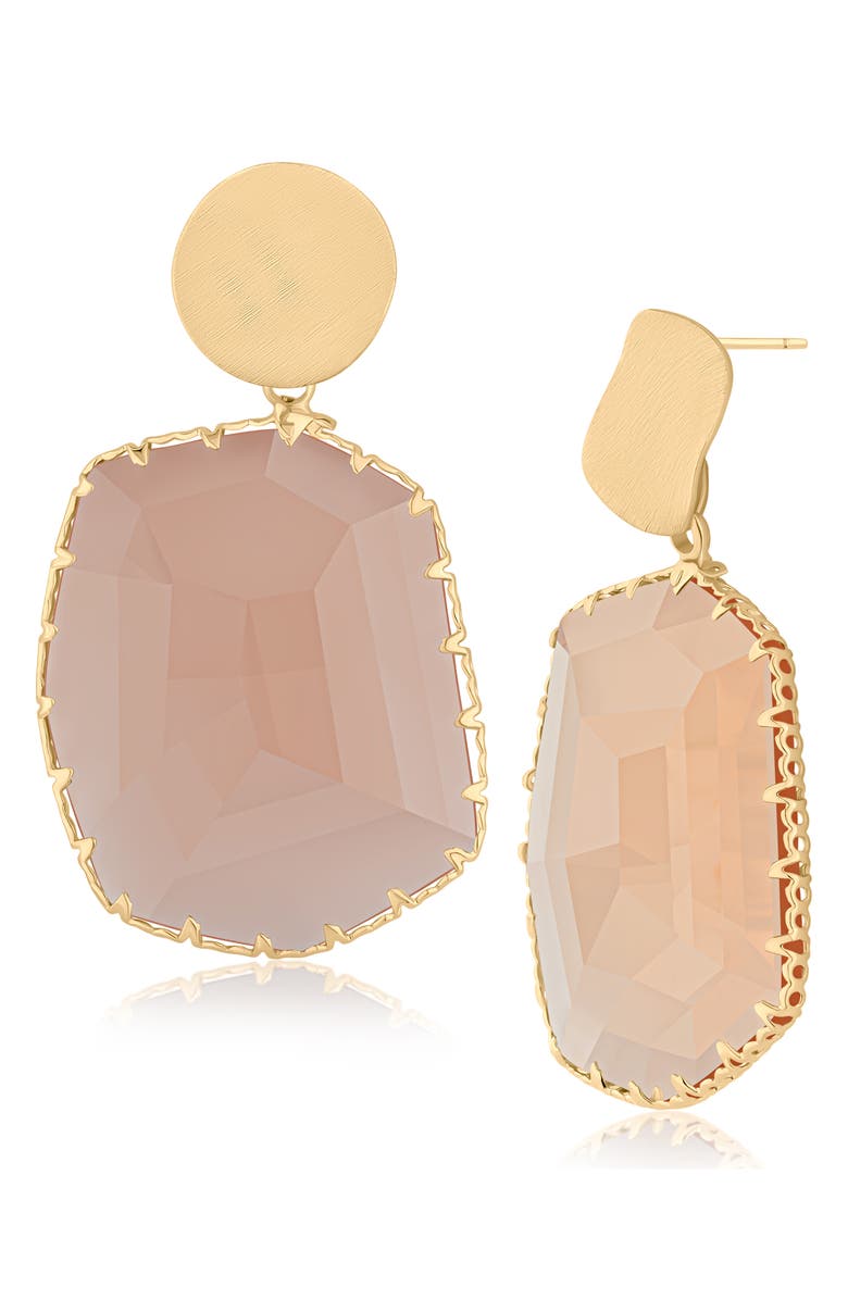 JARDIN Faceted Glass Drop Earrings, Main, color, Brown/ Gold