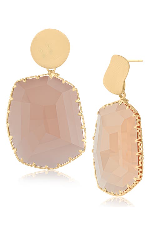 Faceted Glass Drop Earrings