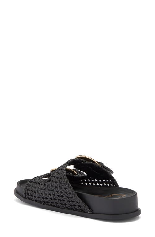 Dolce Vita Sensa Woven Double Strap Slide Sandal In Black Stella