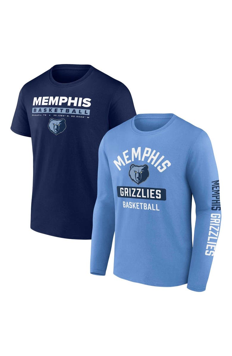 FANATICS Men's Fanatics Branded Navy/Light Blue Memphis Grizzlies Two-Pack Just Net Combo Set, Main, color, 