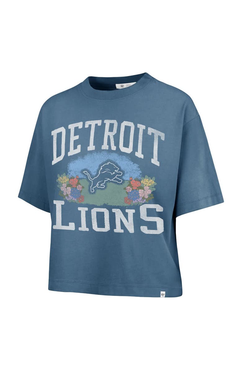 '47 Women's '47  Mineral Blue Detroit Lions Florentina Montauk Cropped T-Shirt, Alternate, color, 
