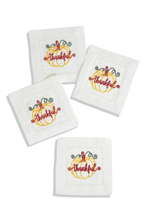 Set of 4 Embroidered Coasters
