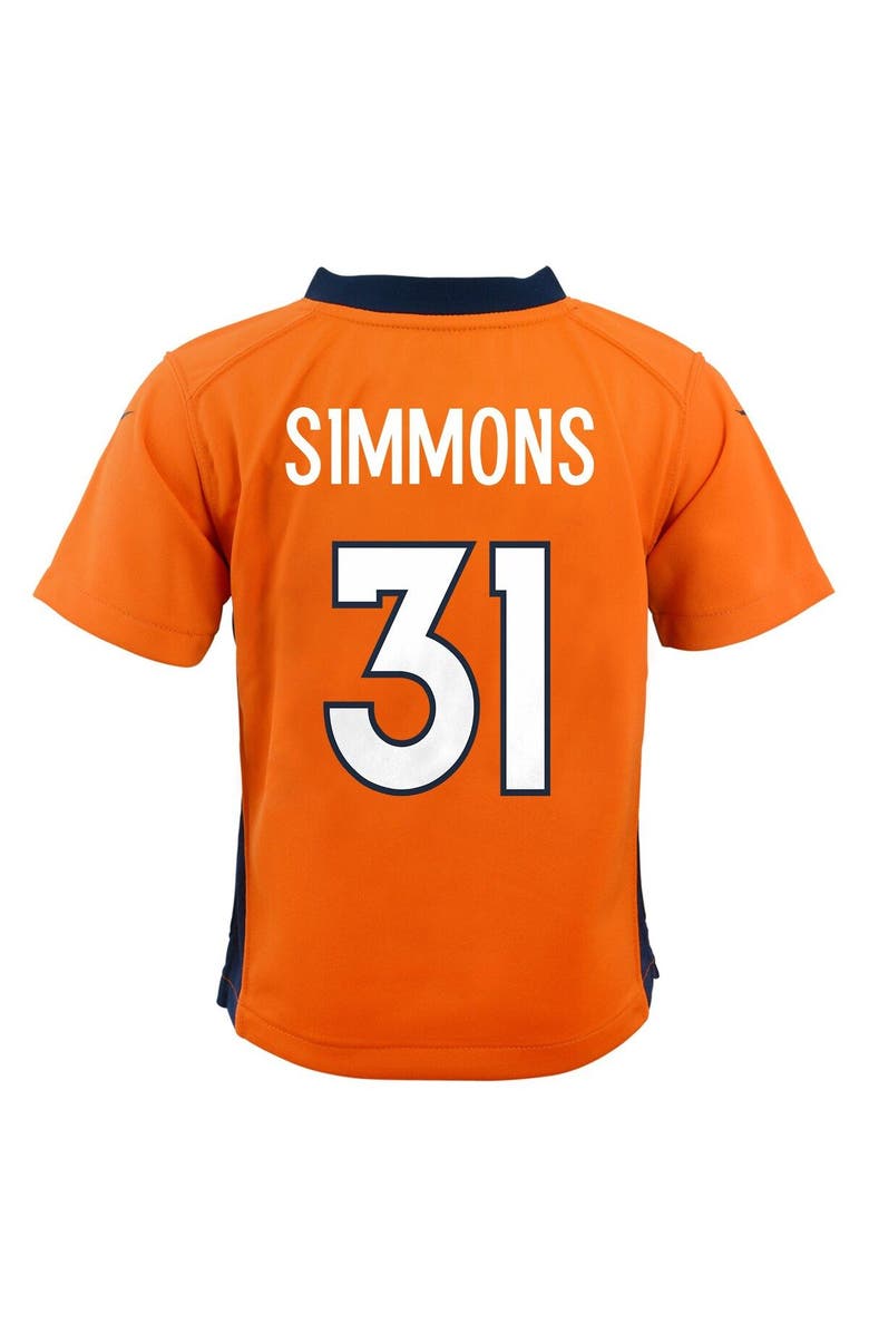 Nike Toddler Nike Justin Simmons Orange Denver Broncos Game Jersey, Alternate, color,