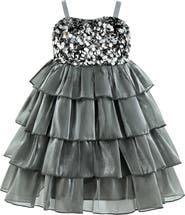 Tulleen Layered Tulle Sequin Sleeveless Dress