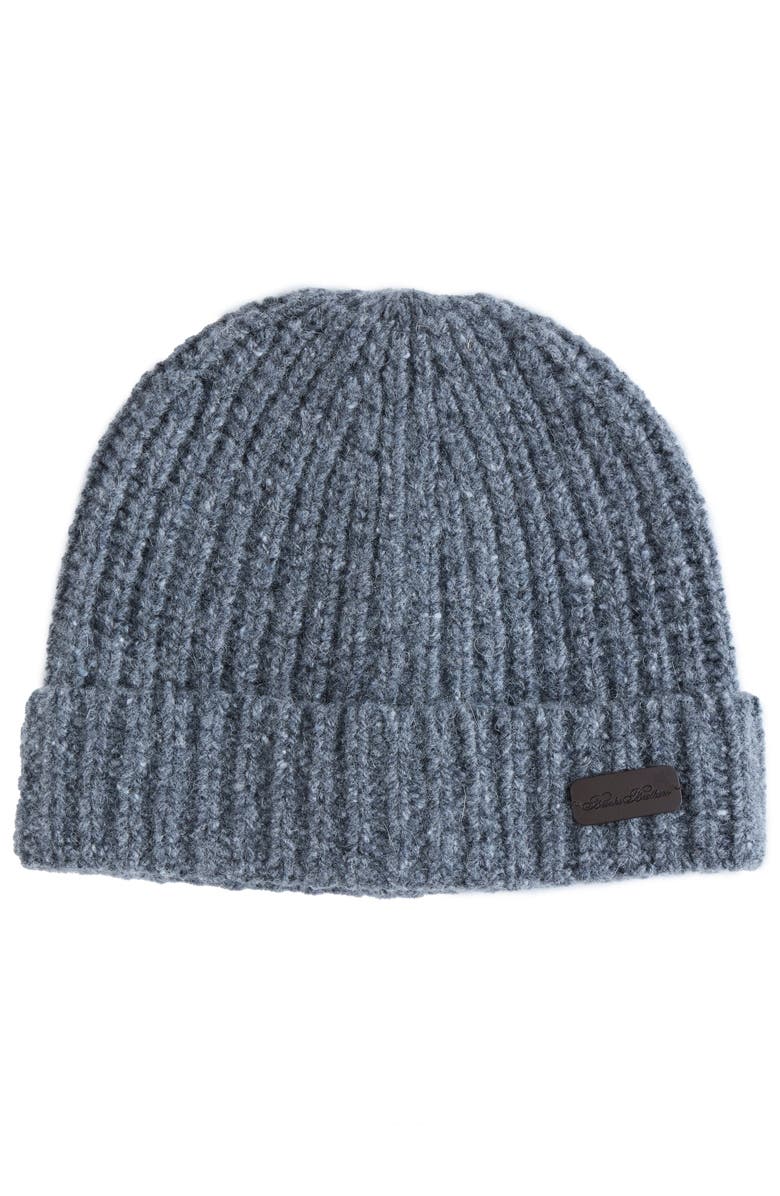 Brooks Brothers Donegal Wool Shaker Rib Beanie, Main, color, Charcoal